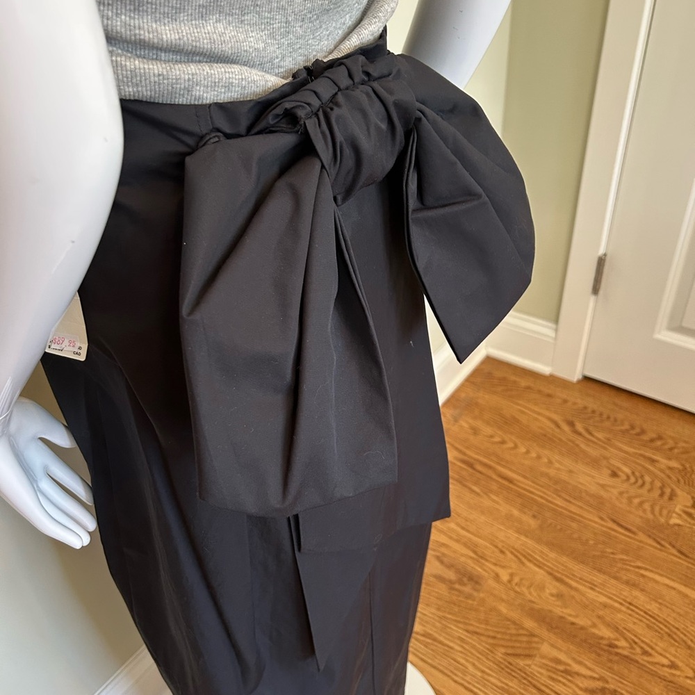 Maeve Black Pencil Skirt with Oversized Bow - Picture 2 of 9